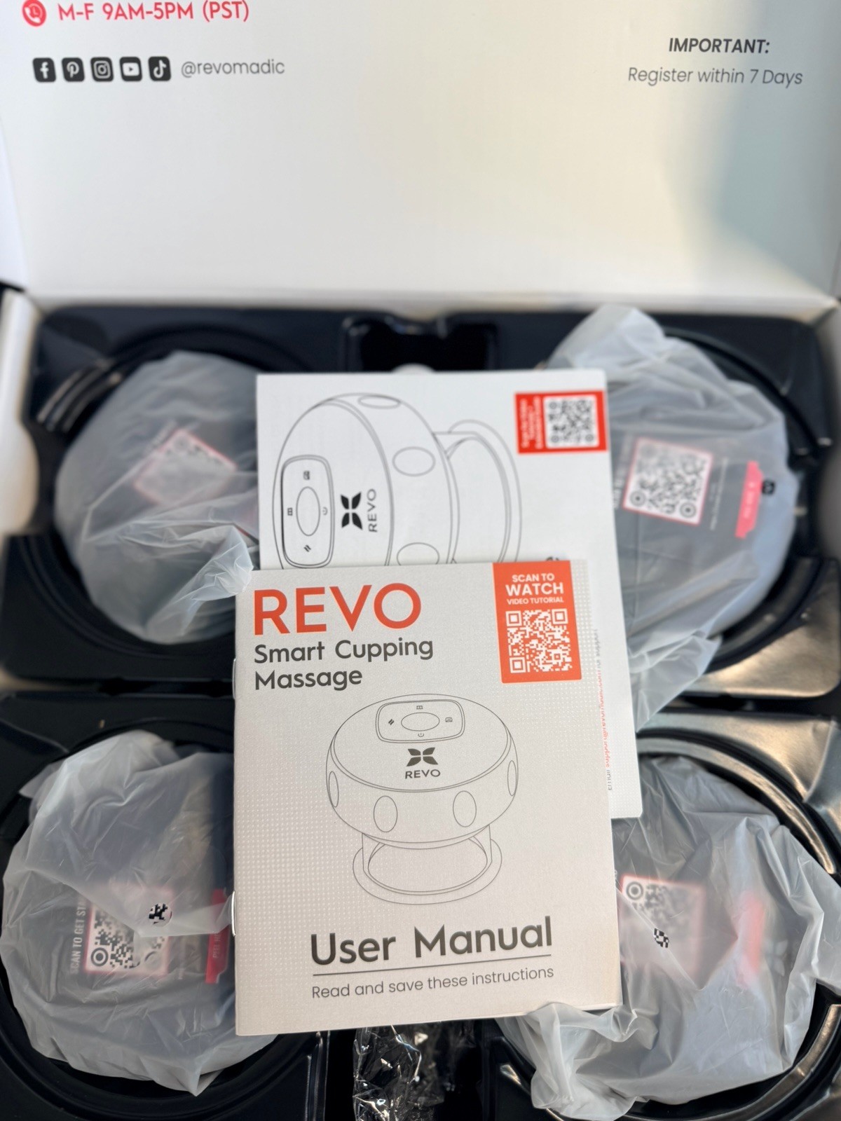 REVO The Original 4in1 Smart Cupping Therapy Massager Red Light Therapy 4 Pack