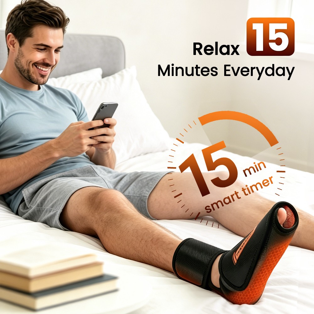 Electric Foot & Ankle Massager with 3 Heating Levels, 3 Airbag Compression Modes