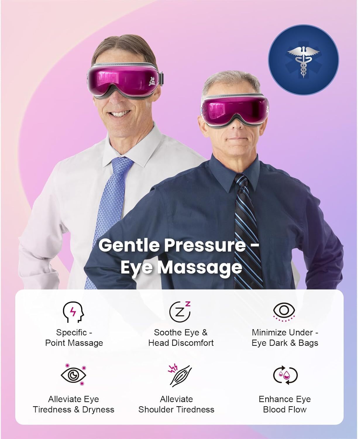 Heated Eye Massager Comfort Cooling Therapy Smart Eye Mask Adjustable 3-Levels