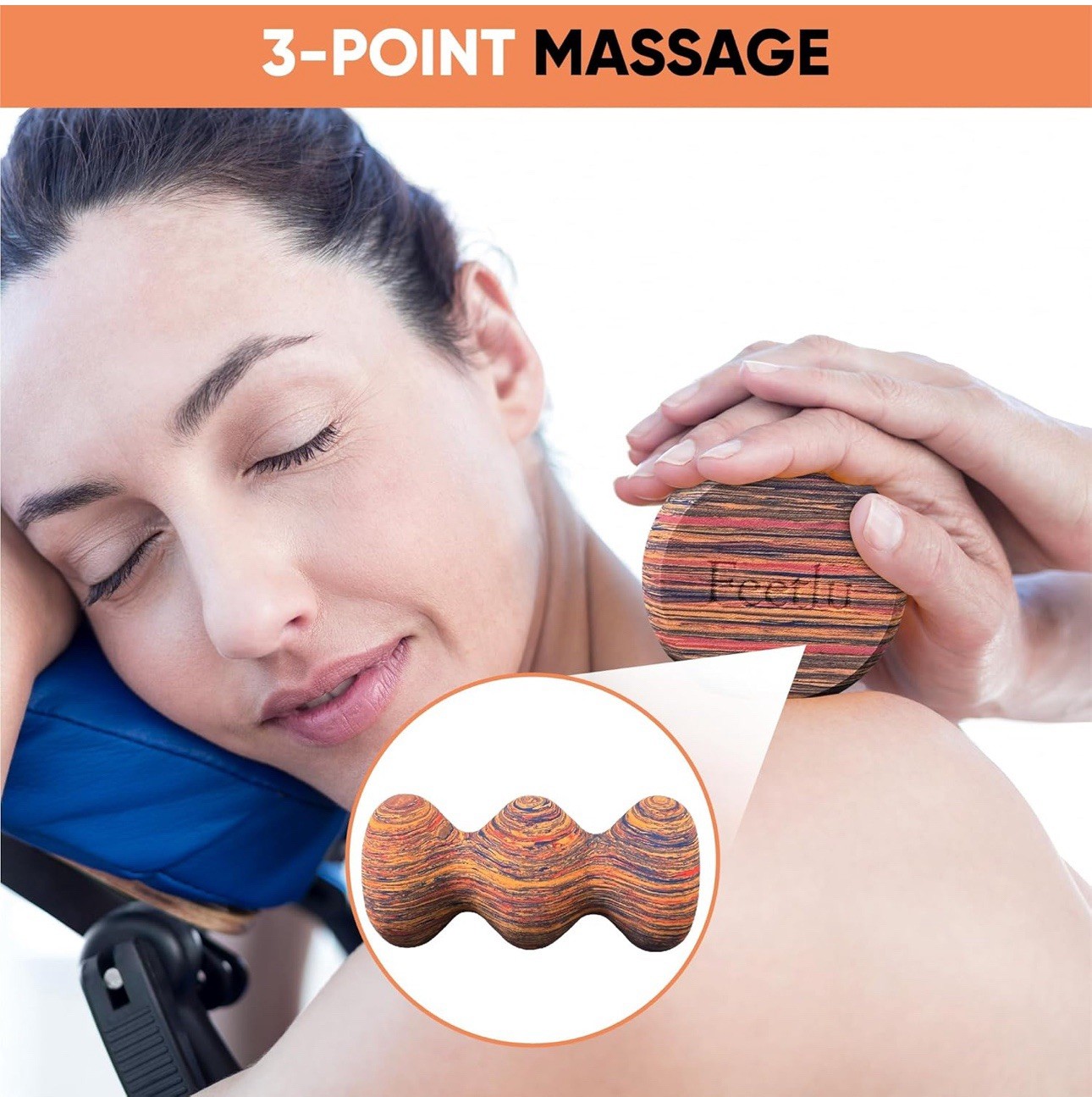 FEETLU MASSAGE ROLLER & MASSAGE BALL for Back,Neck, Leg & Feet Pain Relief RARE