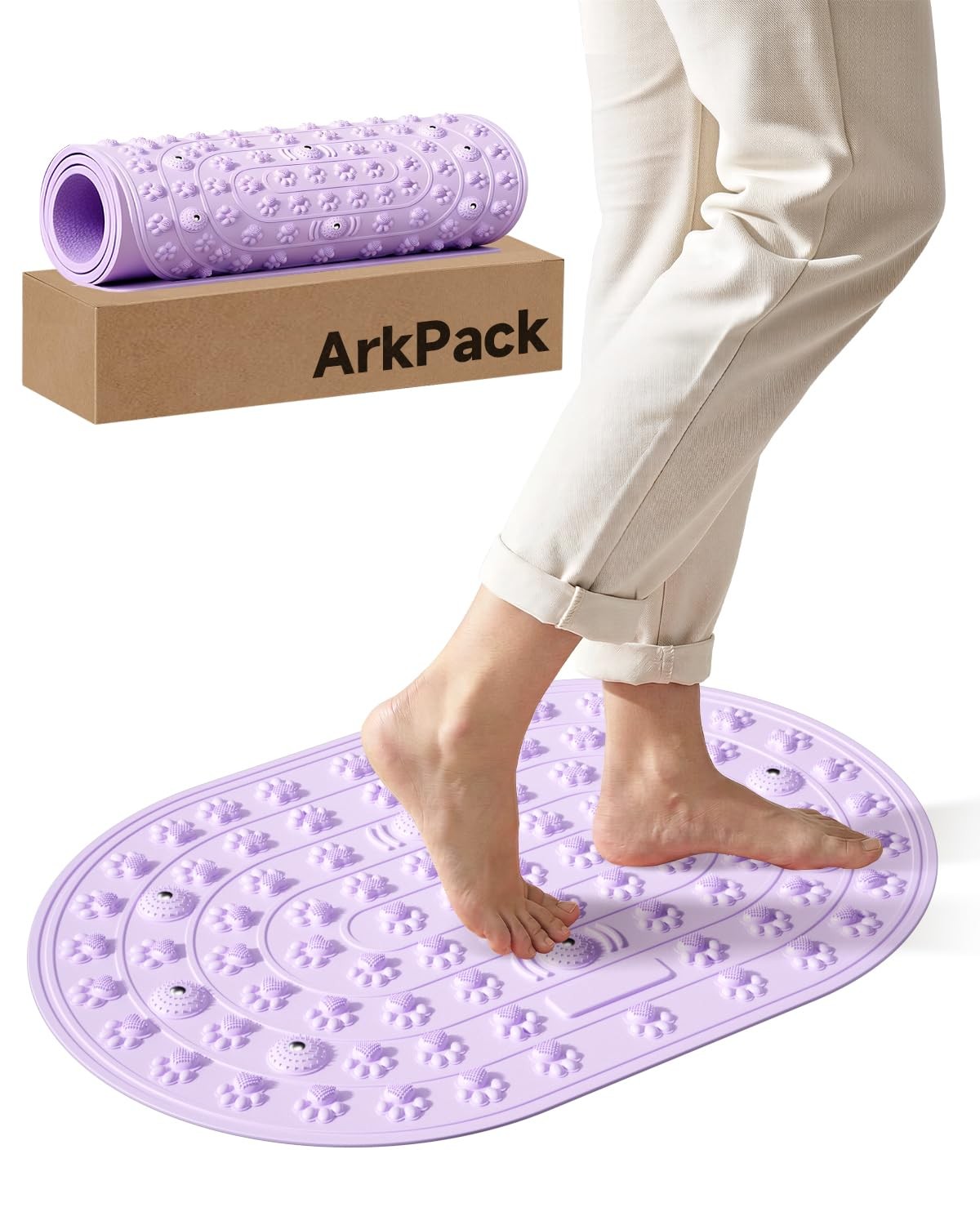 Foot Massage Mat,23 * 15.5IN Cat Paw Pattern Foldable Bathtub Mat Non-Slip Ac…