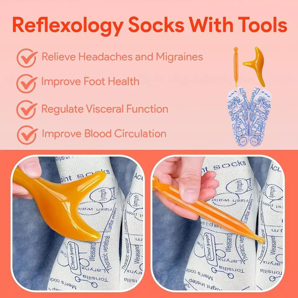 Reflexology Socks W Trigger Point Massage Tool Foot Massage Sock gloves