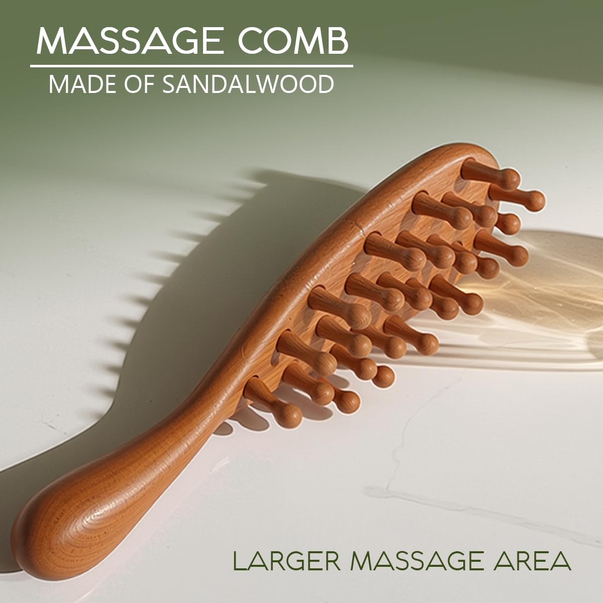 Wooden Scalp Massage Comb – Sandalwood Head Massager Tool, Gua Sha Brush for …