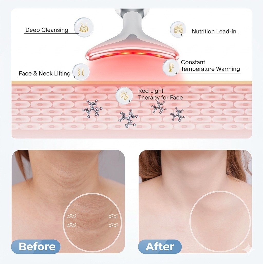 7-In-1 Deplux Face Neck Massager for Skin Care at Home, Facial Massager Glossy B