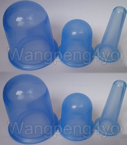SILICONE MASSAGE VACUUM BODY FACIAL CUPS set of 6pcs ANTI CELLULITE CUPPING