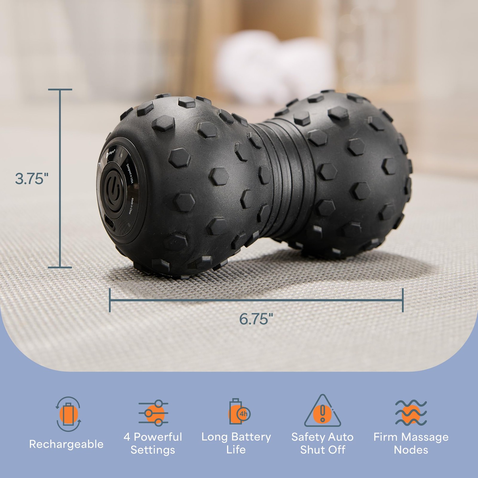 4-Speed Vibrating Massage Ball – Peanut Massager Combines a Lacrosse Ball wit…
