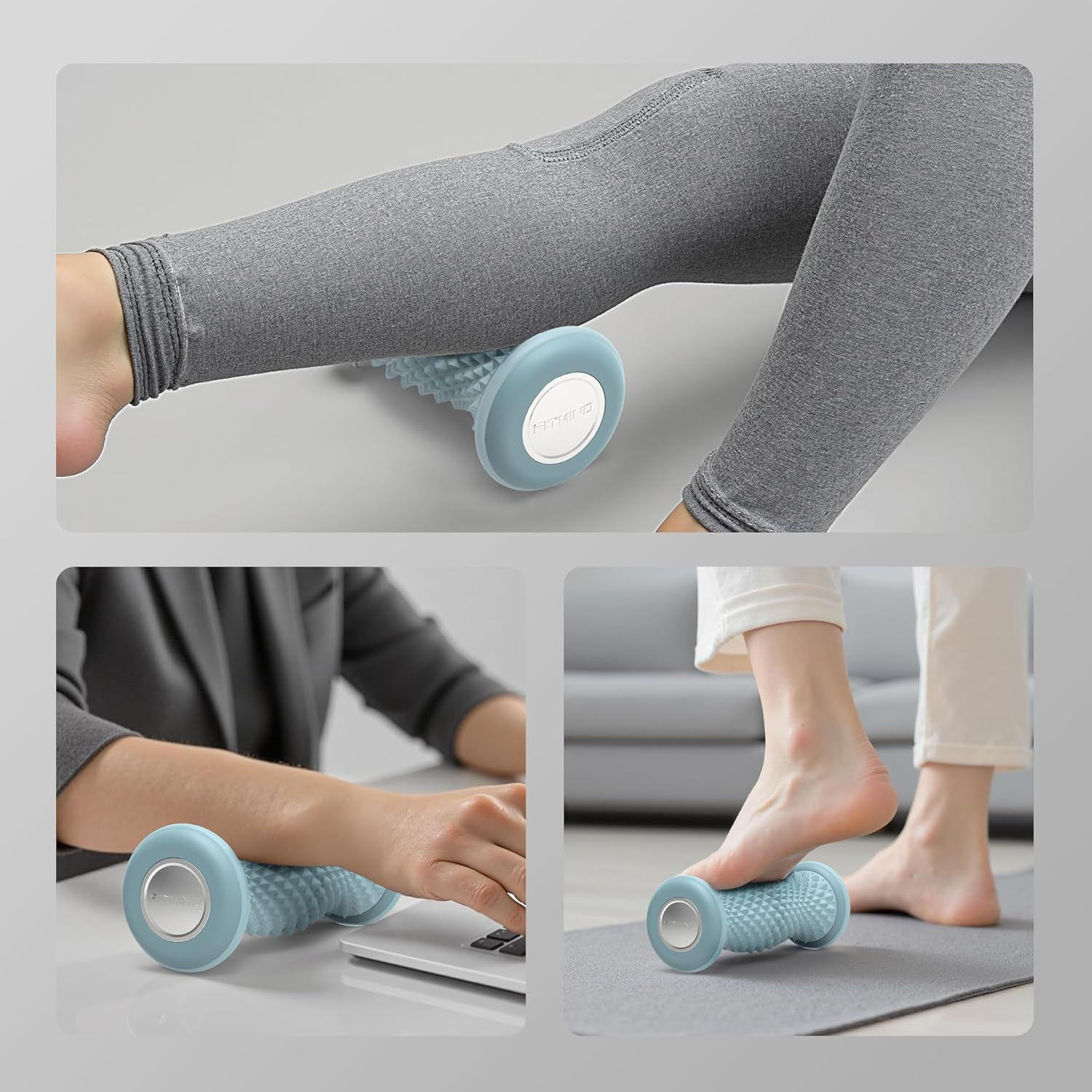 Foot Roller Massager for Plantar Fasciitis Relief, Portable Silent Deep Tissue M