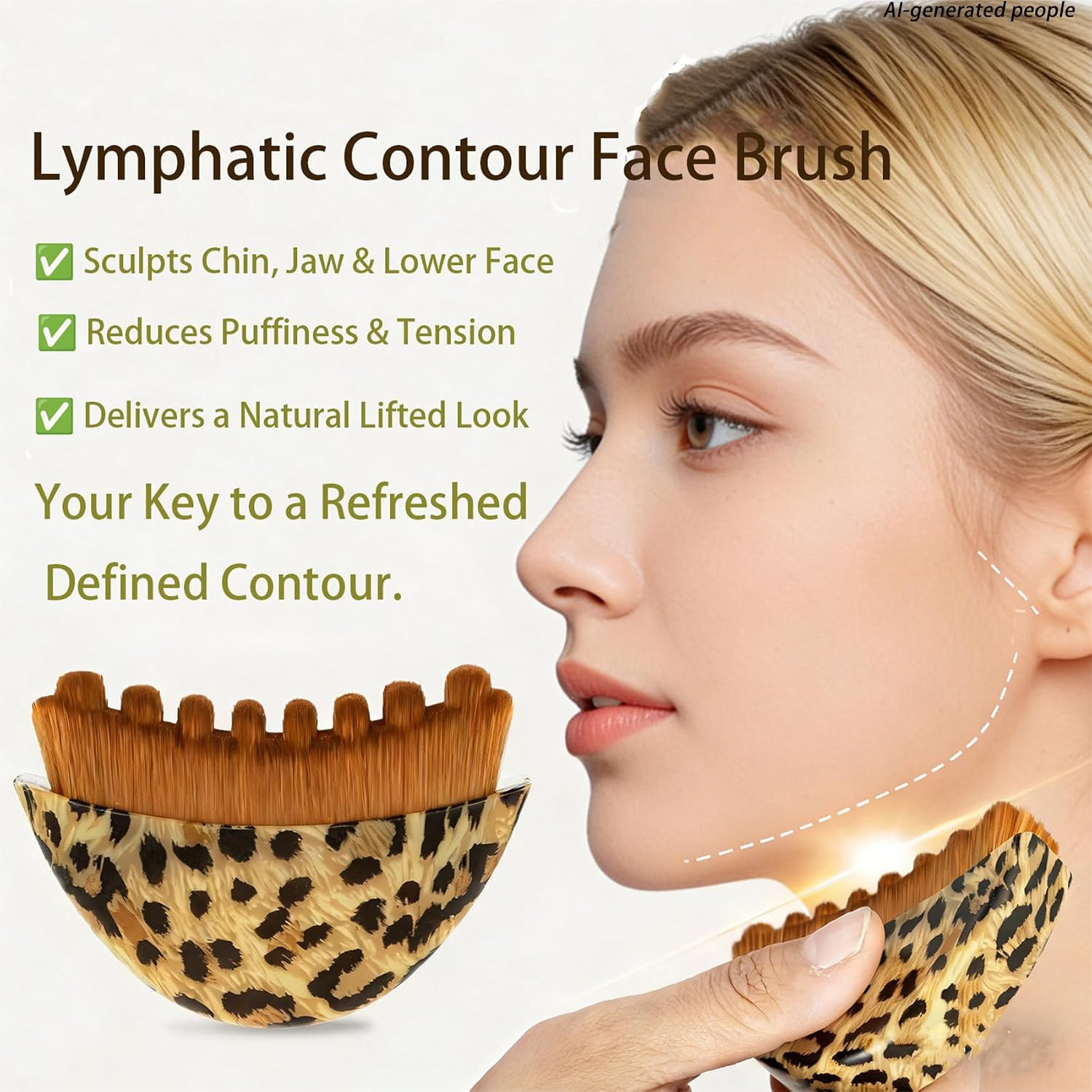 Lymphatic Contour Face Brush：Dry Massager & Drainage Tool (1PC) | For home skinc