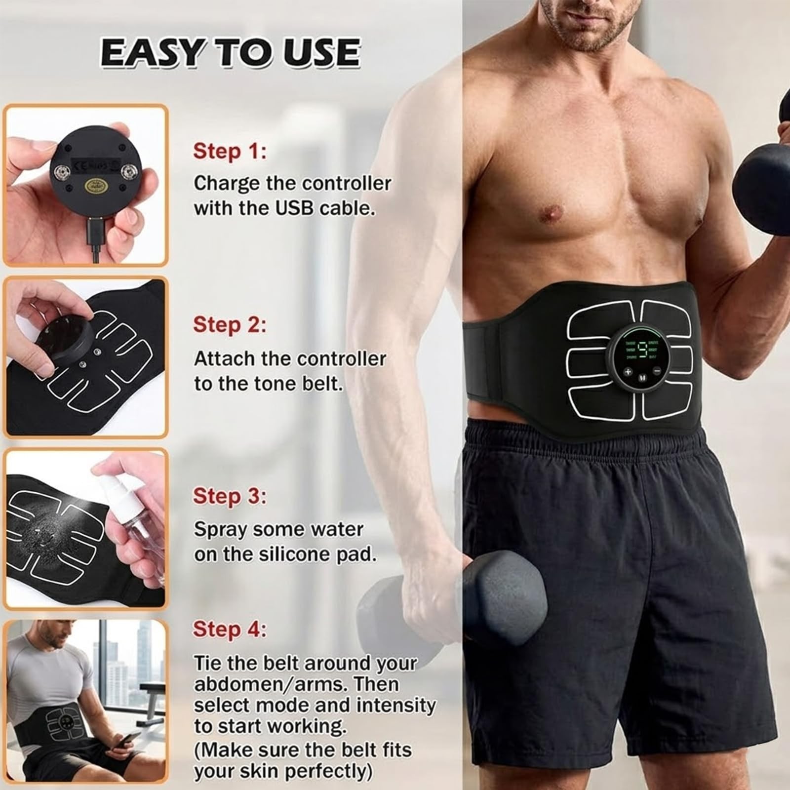 ABS Stimulator Abdominal, MHD TENS EMS Muscle Stimulator for Muscle Condition…