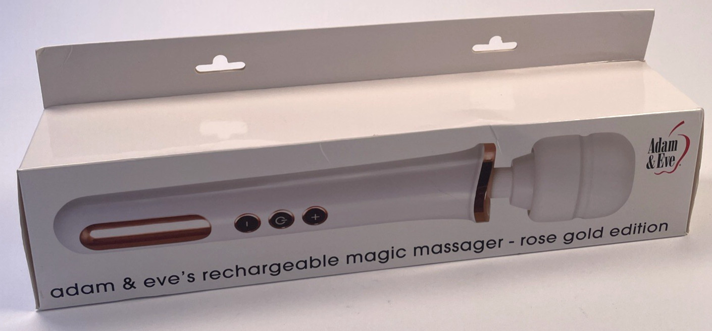 Adam & Eve Rechargeable Magic Massager Wand Intense Dual Speed Gold 13″ Length
