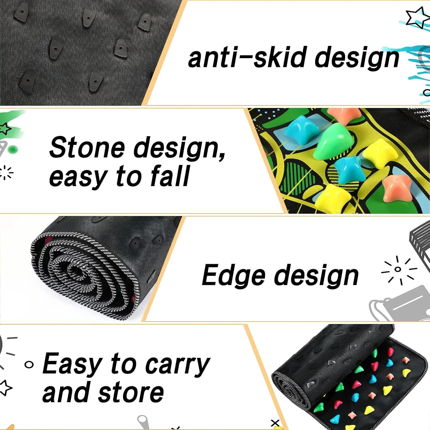 Foot Massage Mat Reflexology Walk Stone Road for Acupressure Foot Massage Acupoi