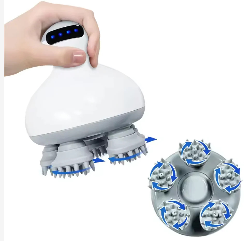 Electric Scalp Massager Cordless Hair Growth Brush Vibrating Head Massage 2 Spee