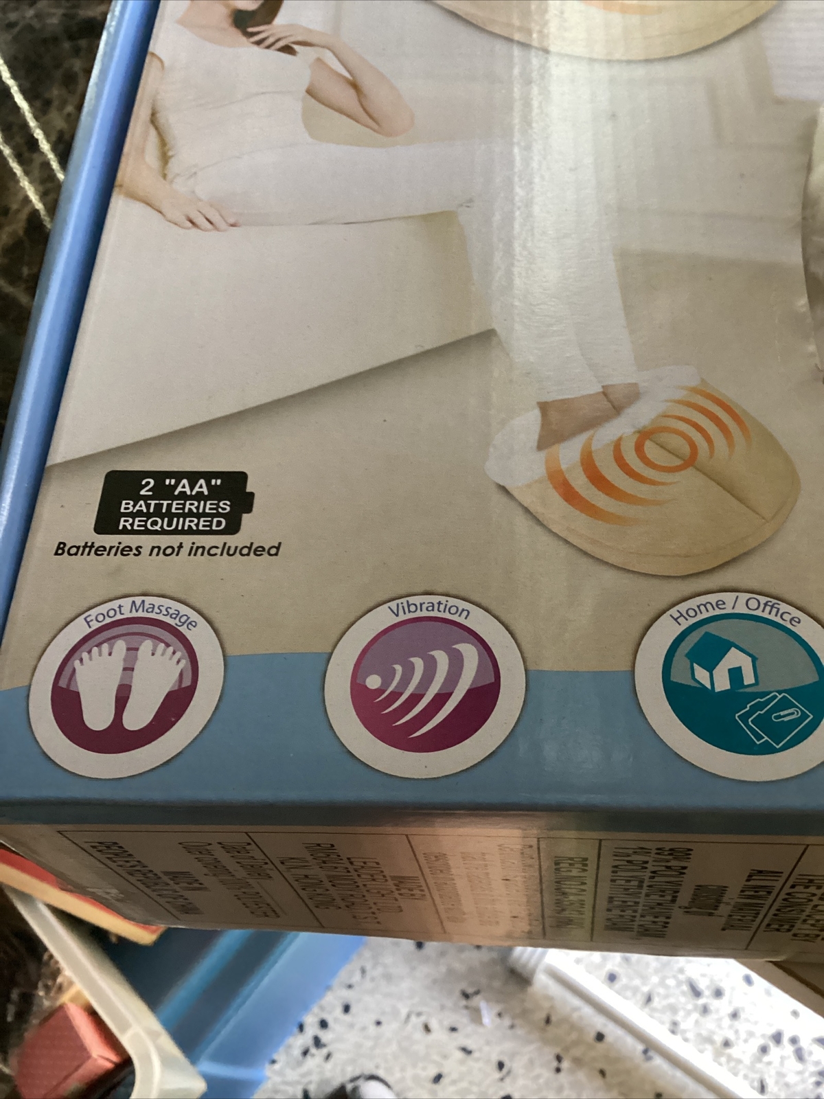 Health Touch Brand Foot Massager Vibration Tan & Cream Color
