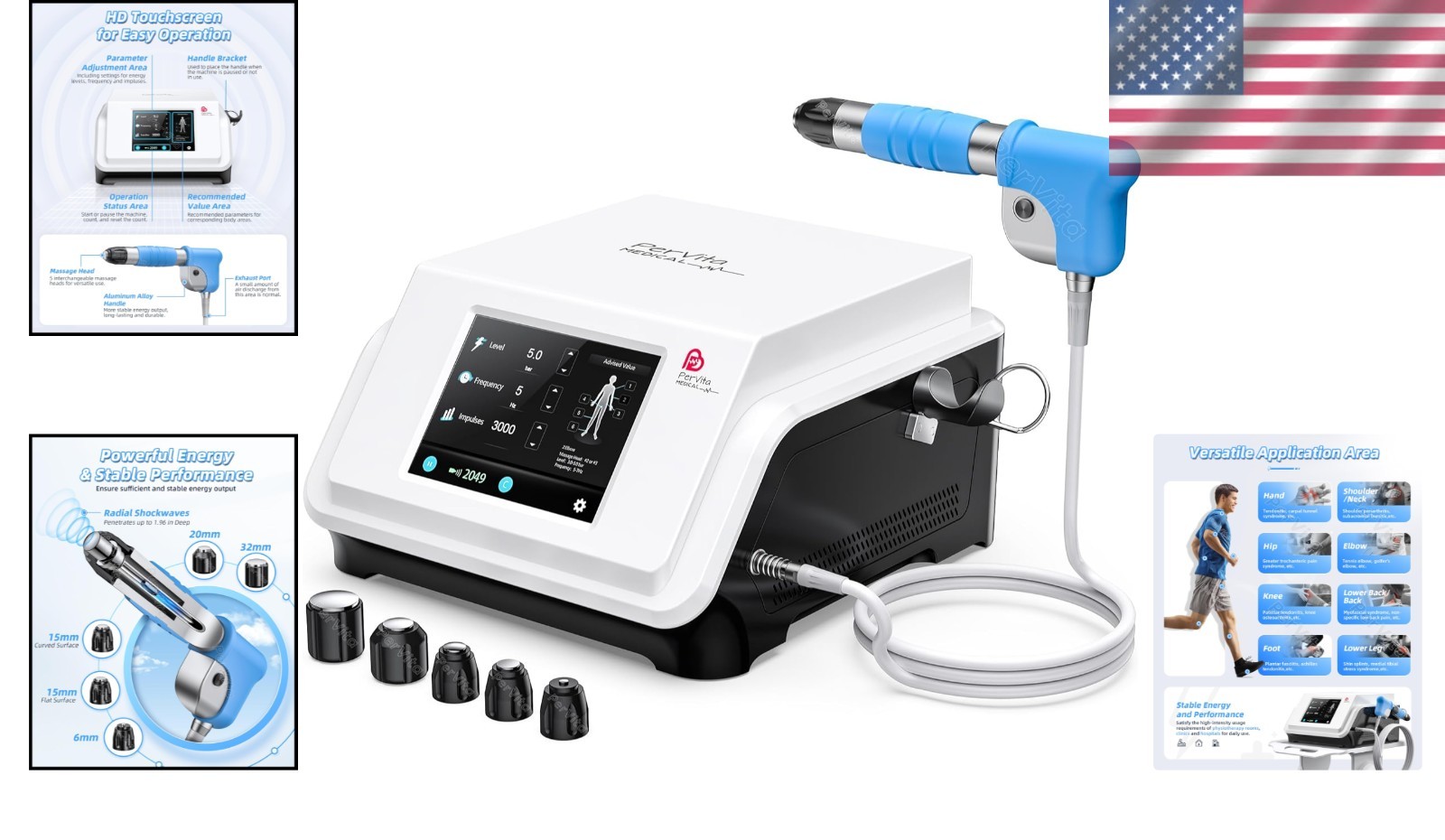 Portable Shock Wave Therapy Machine for Tissue Regeneration & Pain Alleviation