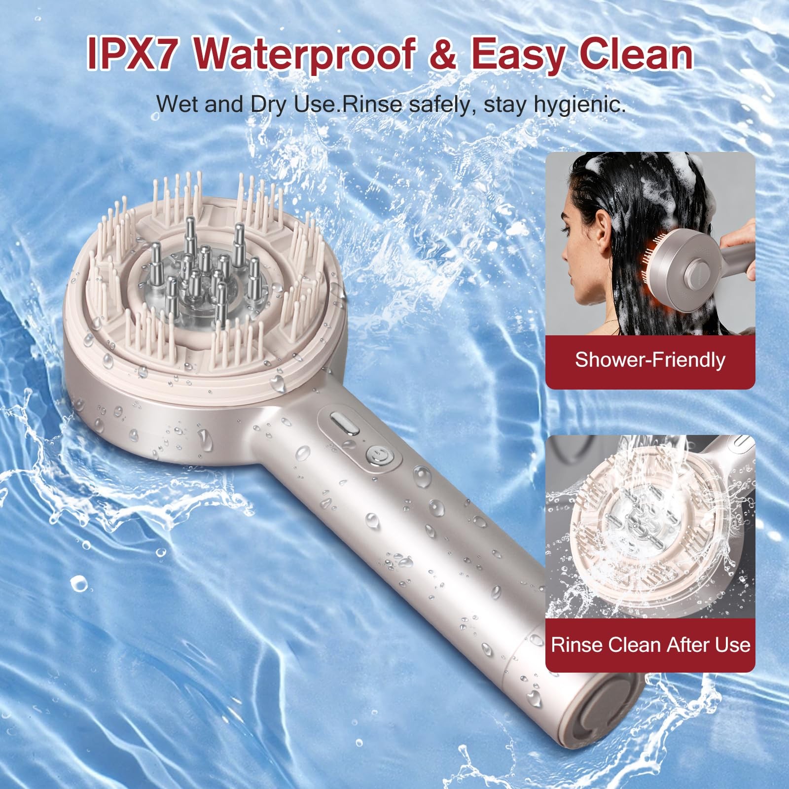 4-in-1 Electric Scalp Massager, Cordless Head Massager with Hair Oil Dispense…