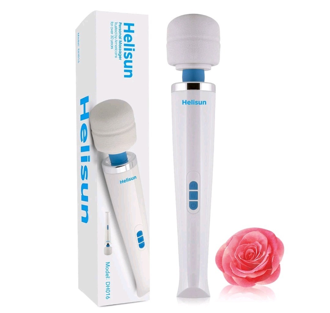 Helisun Massager Rechargeable Cordless Wand Massager USB Charging 8 Speeds an…