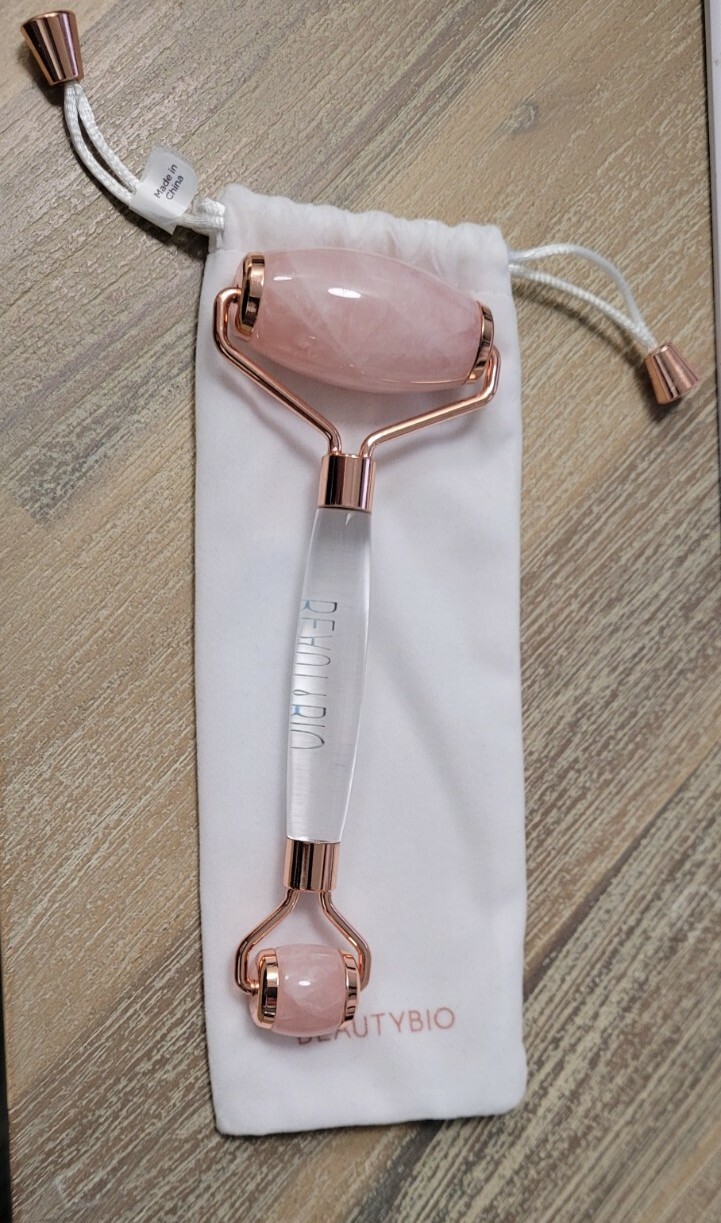 BeautyBio Quartz Roller Pure, Sustainably harvested Brazilian Rose Quartz Face.B