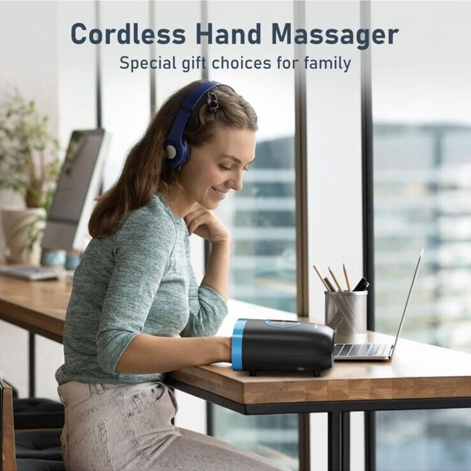 Hand Massager, Cordless Hand Massager with Heat and Compression