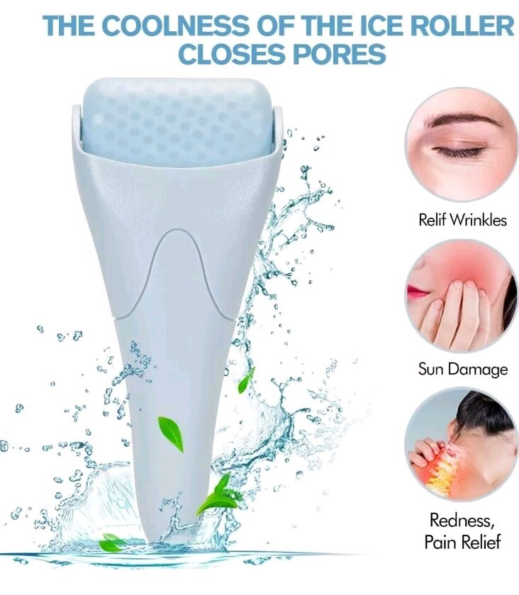🧊 ⭐ Ice Roller for Face Therapeutic Cooling & Tightening – Haze Blue