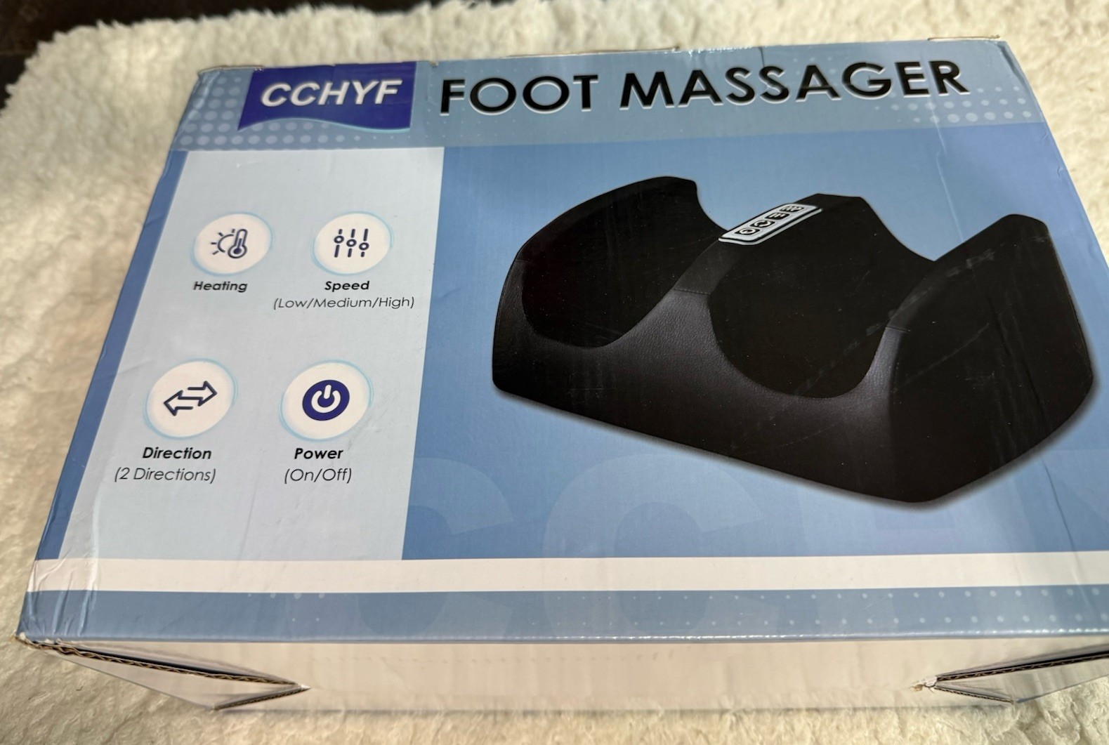 NEW CCHYF FOOT MASSAGER HEATED, SPEED CONTROL, AND 2 DIRECTION CONTROL ￼