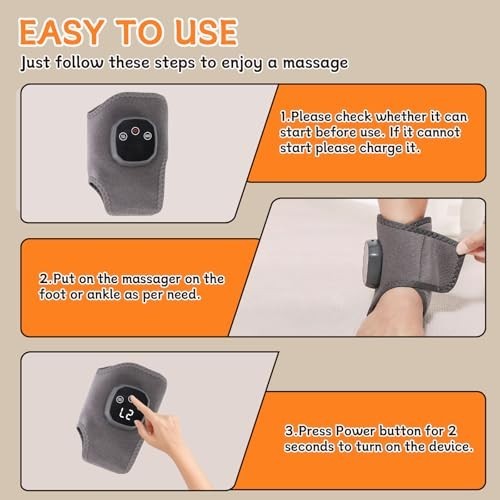 2-in-1 Warming Ankle Massager for Pain Relief – 3 Modes, 5 Heat Levels, Portable