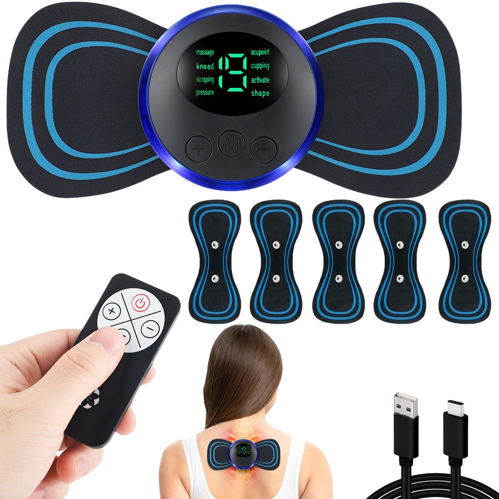 Pulse Tens Unit EMS Massager Neck Back Full Body Pain Relief with Remote Control