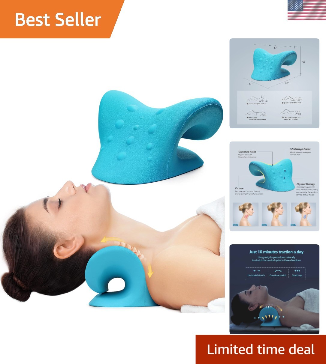 Portable Neck Stretcher with 12 Pressure Points – Comfort & Support Anywhere