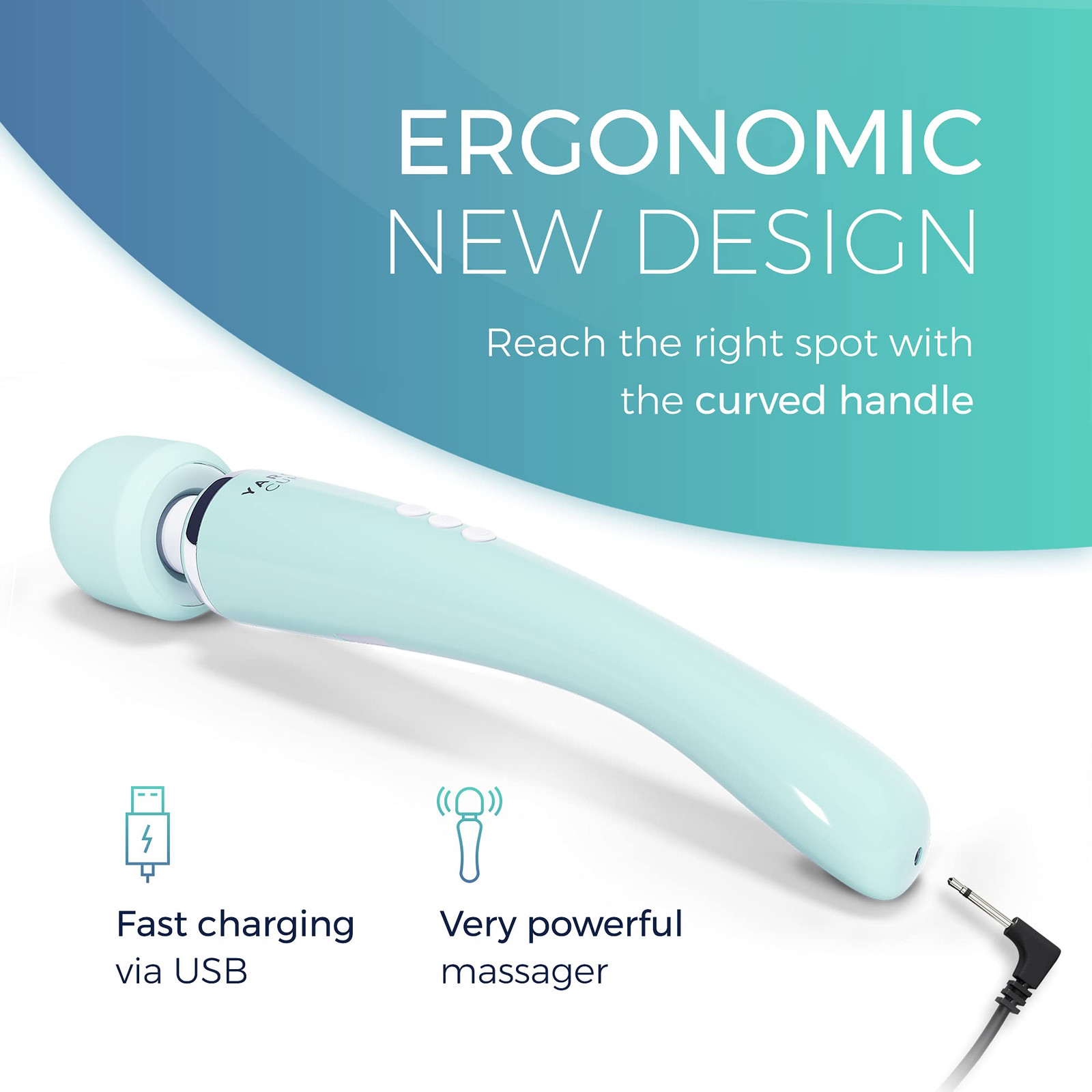 Cordless Curve Therapeutic Device – 8 Powerful Speeds and 20 Patterns – for M…