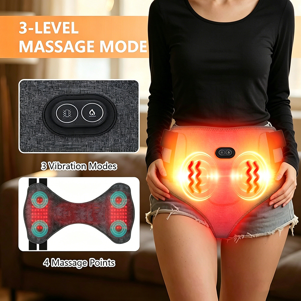 Menstrual Period Heating Pad for Abdomen Pain and Cramps Relief 3 Vibration Mode