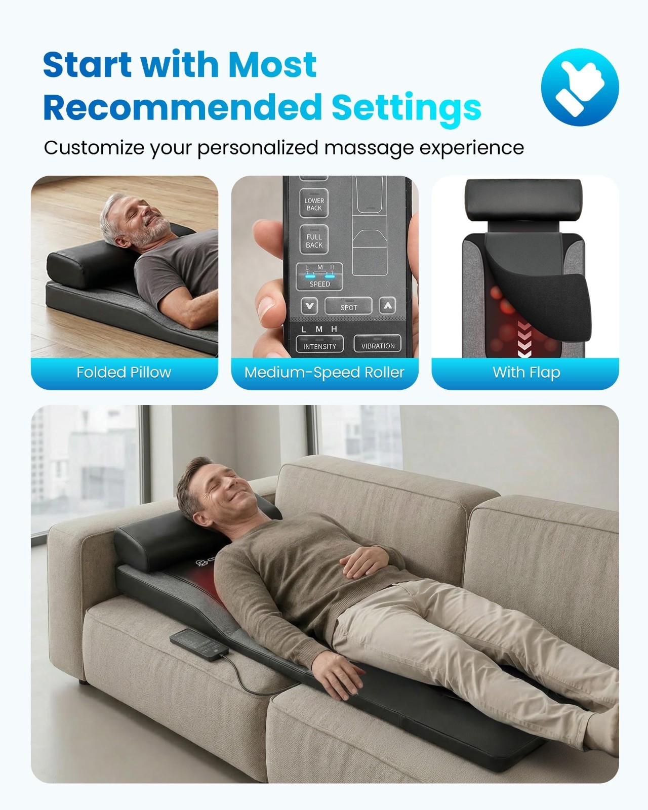 2 in 1 Shiatsu Foot & Calf Massager with Heat, Vibration, Compression – Relief f