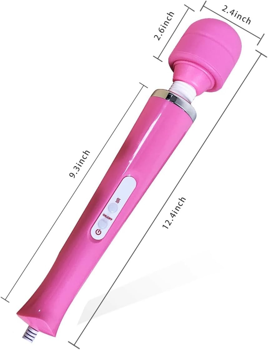 Handheld Electric Body Massager Wand Plug-in Corded Deep Tissue Full Body Pink