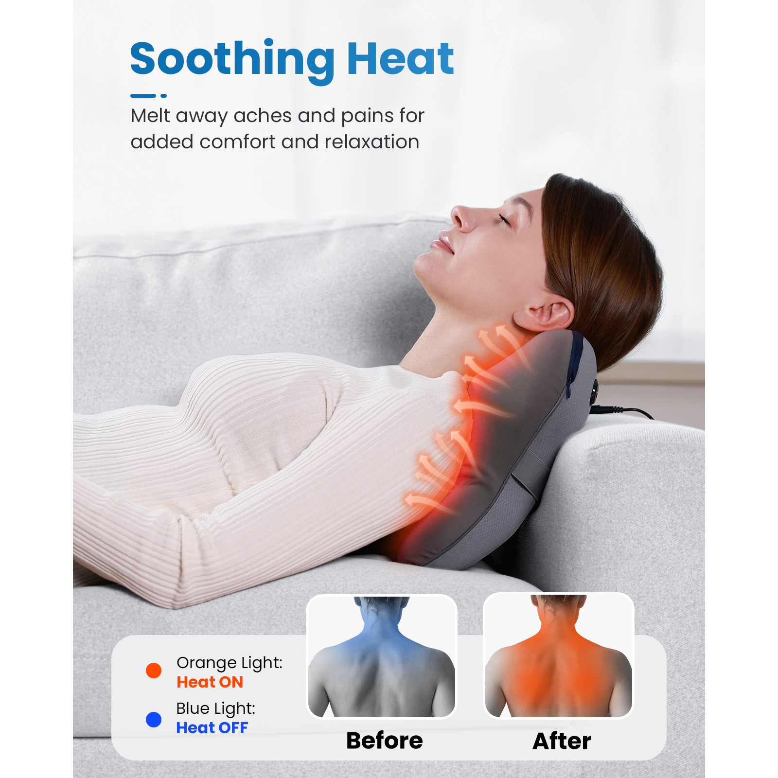 Shiatsu Neck Back Massager with Heat Deep Tissue Shoulder Massager with Remote