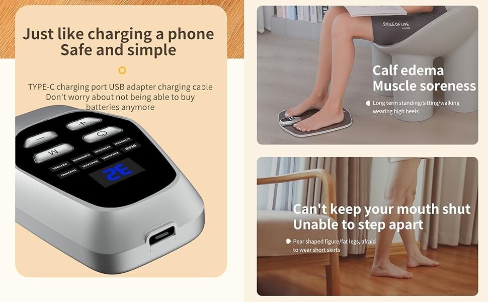 EMS Foot Massager for Neuropathy Circulation and Pain Relief & Muscle Relaxation