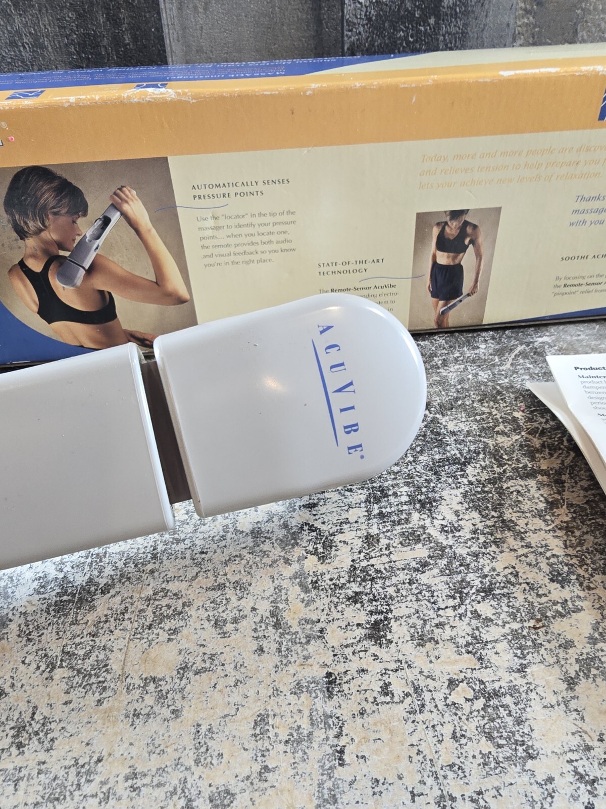 Acuvibe Personal Massager AV-8002 TESTED AND WORKS W Box And Instructions