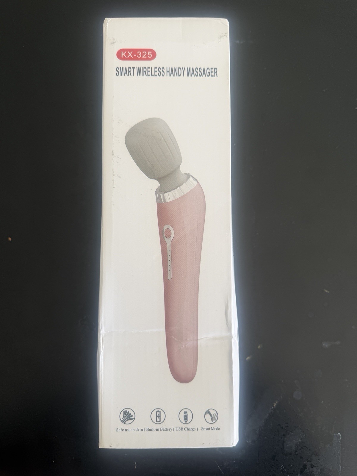 KX-325 Cordless USB Rechargeable Handheld Vibrating Massager Pink Silicone