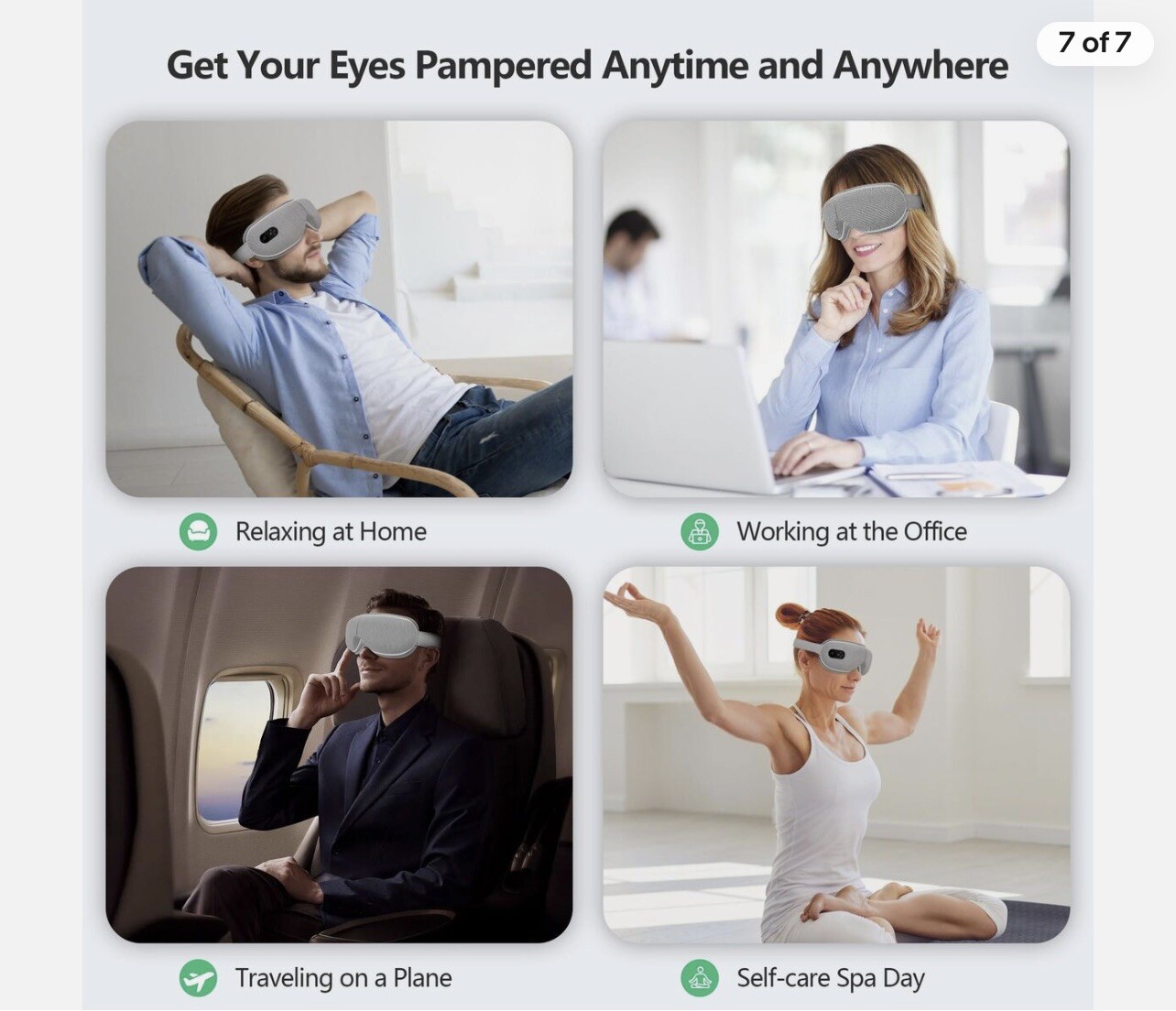 Kewhaul Electric Eye Massager Heat Compress Relax Smart Eyes Mask with Music