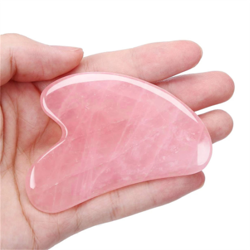 Natural Rose Quartz Stone GuaSha Massage Face Tool Gua Sha Board Body Massagers