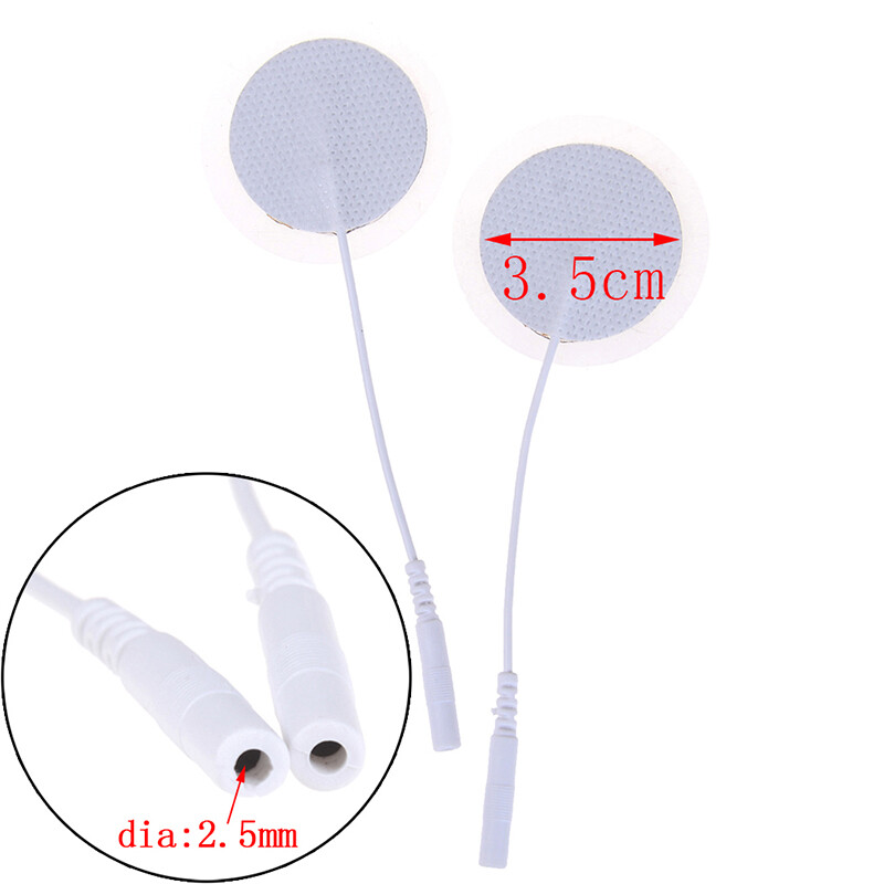 40 Replacement Electrode Pads for Massagers /Tens Units 1.25» Round White Cloth