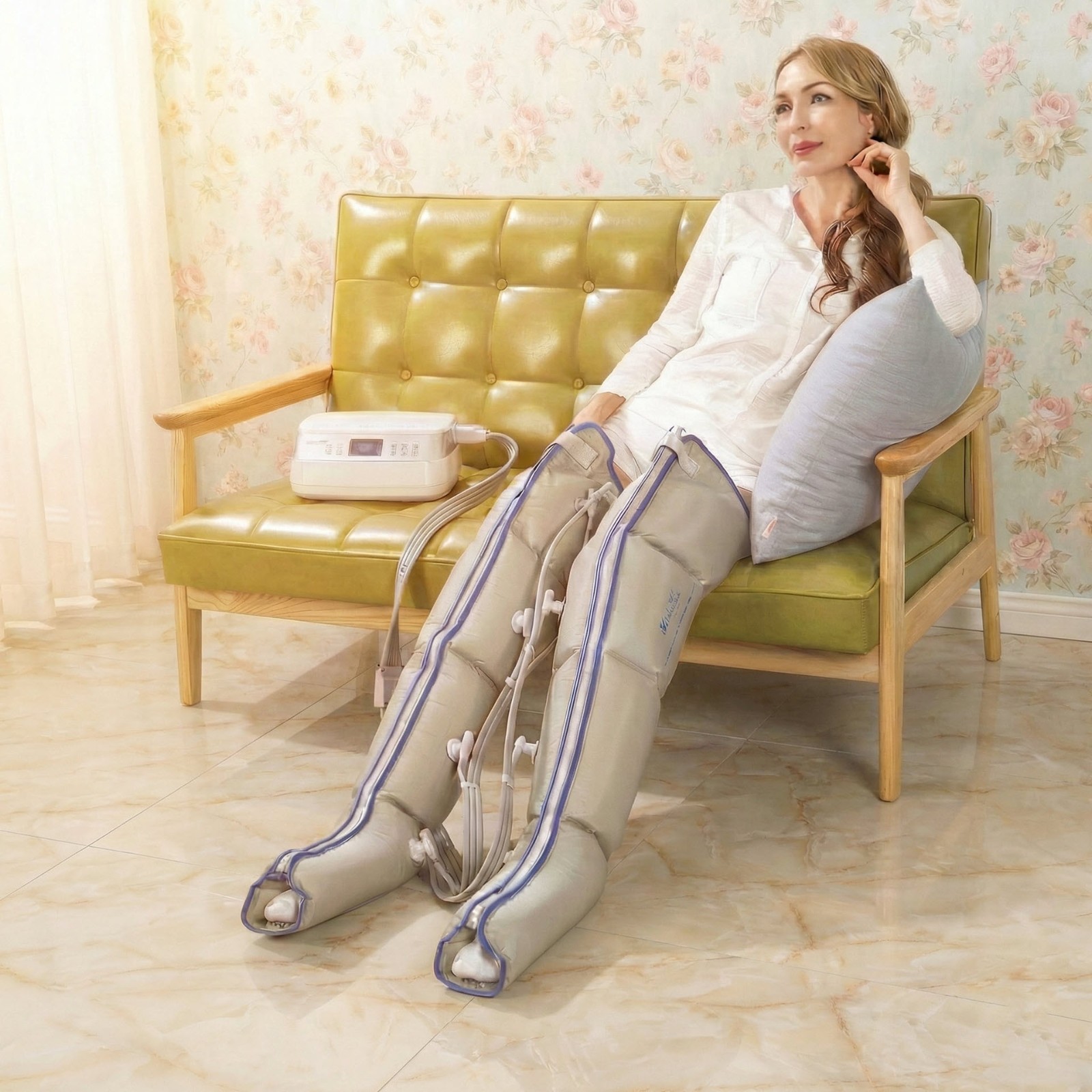 Wonjin Q1000 Premium Air Compress Massager 9 Mode Lymph Drainage Leg Arm Waist