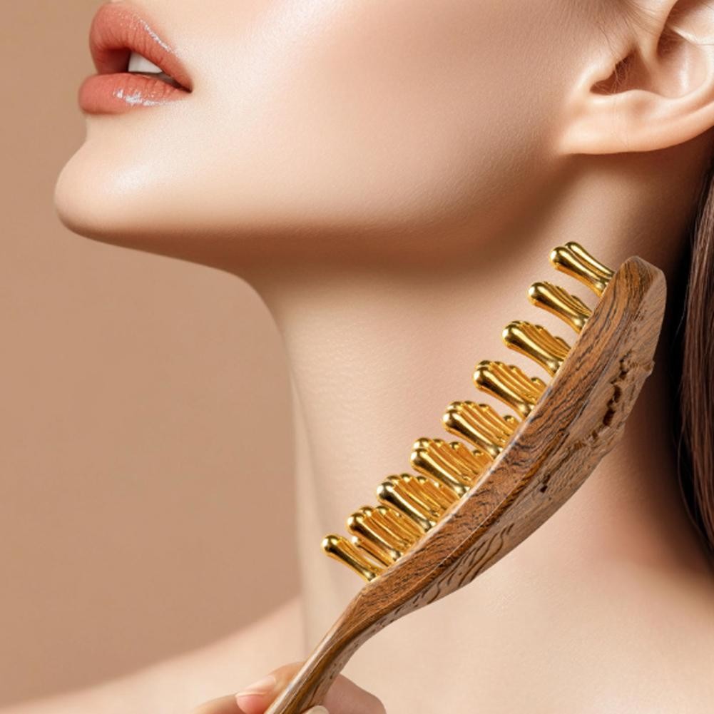 Scalp Massage Gua Sha Comb 39-Tooth Long Handle Wooden Hair Care Tool free ship
