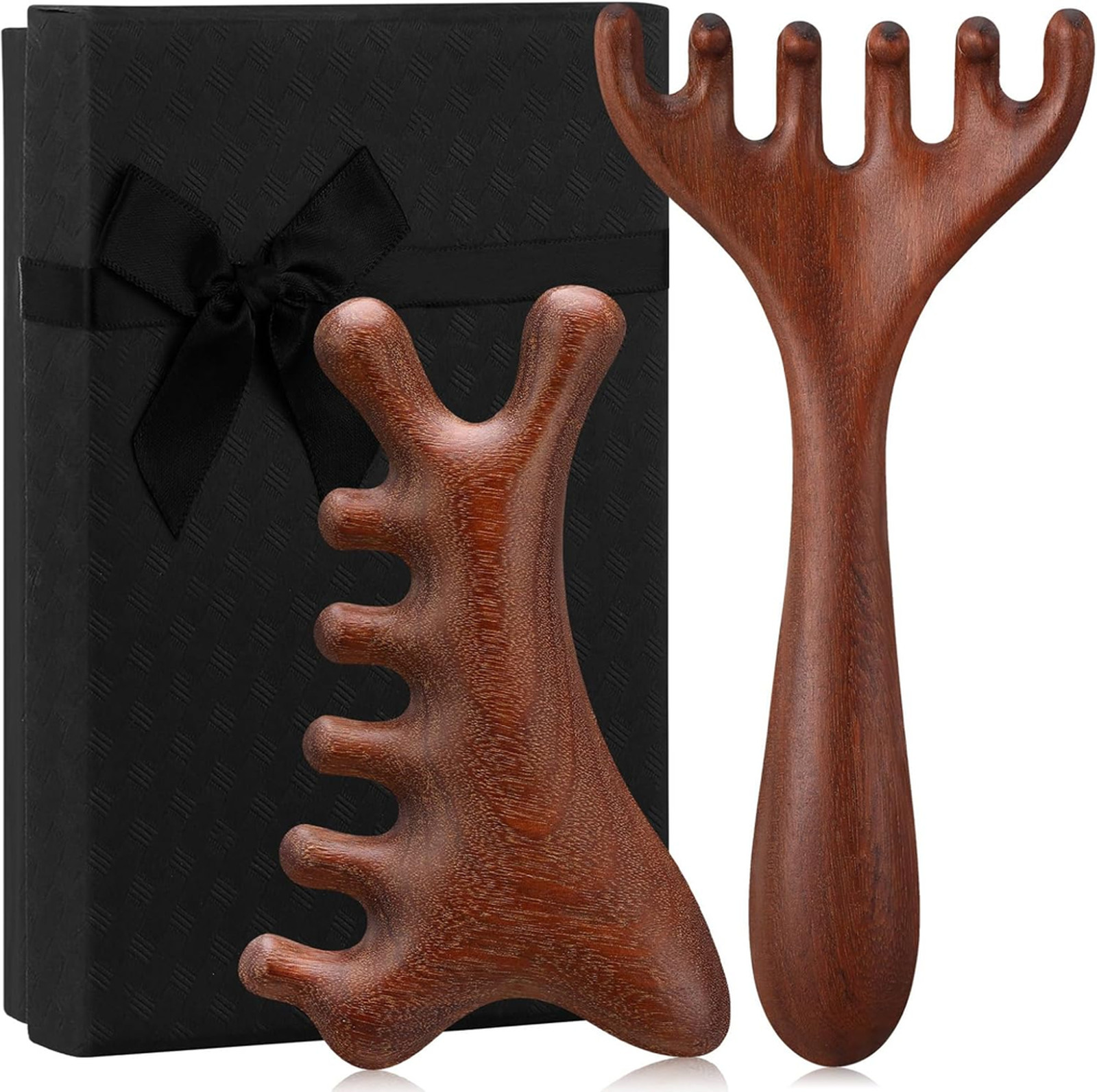 Wooden Scalp Massage Tool Set Including Head Massager Comb Gua Sha for