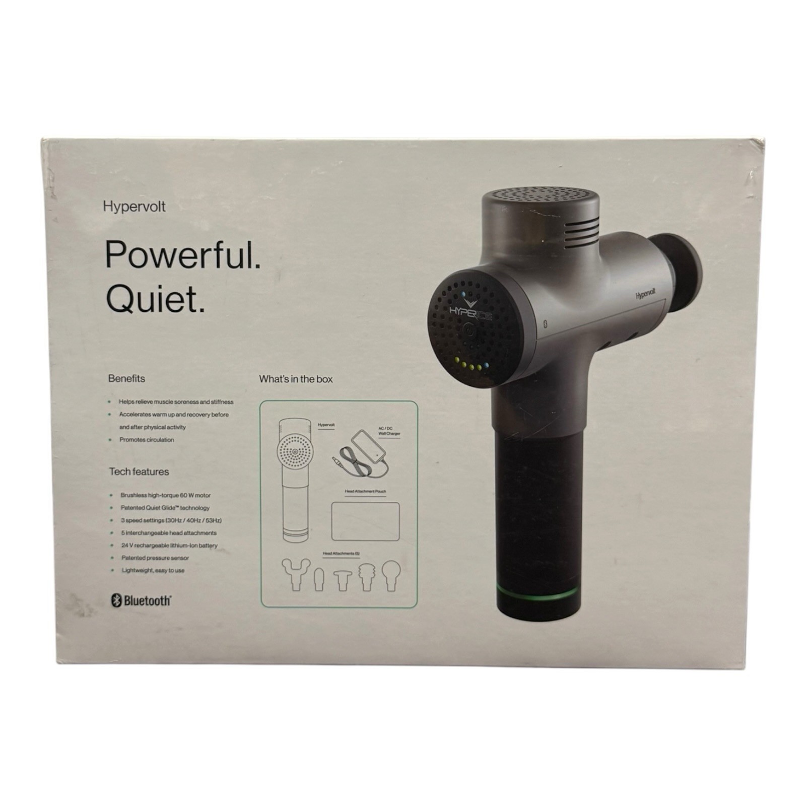 Hyperice Hypervolt Bluetooth Percussion Massage Device Silver New Sealed