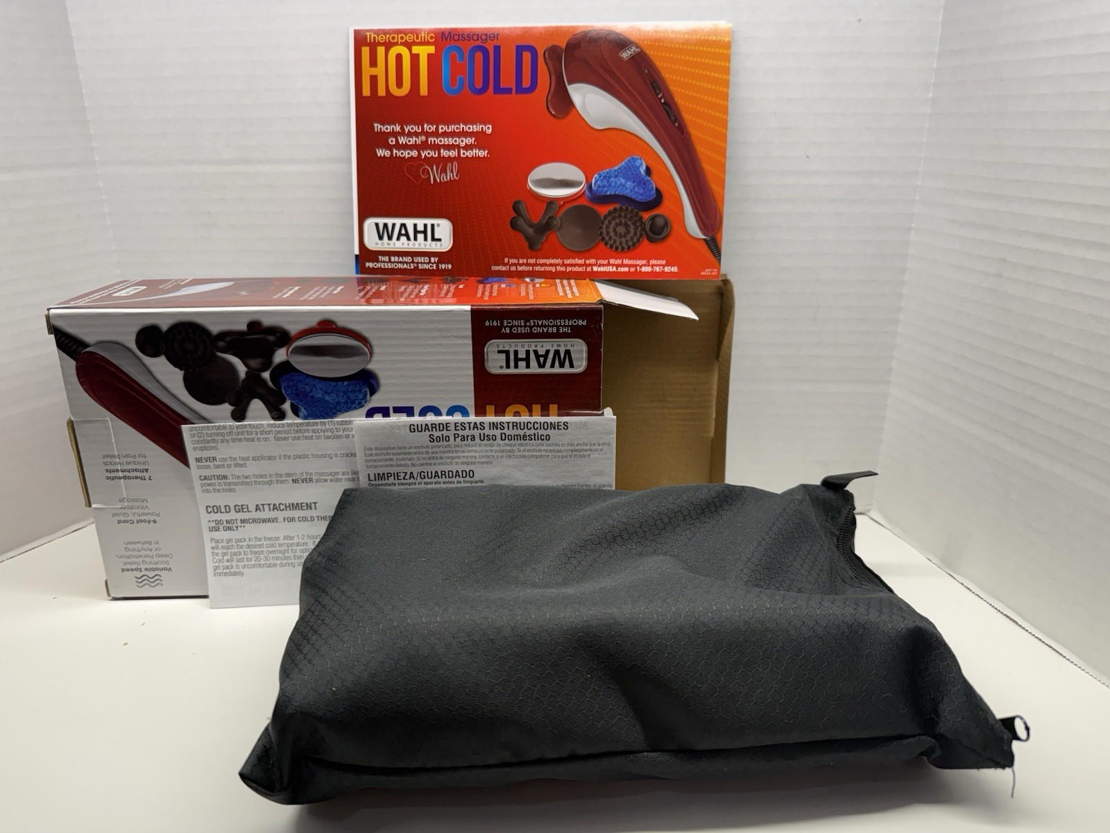 WAHL Therapeutic Massager 7 Attachments Variable Speeds Hot Cold New