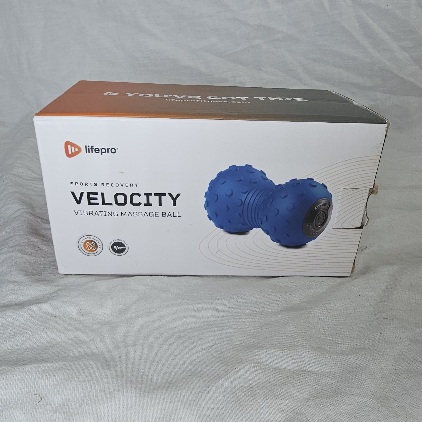 Lifepro Velocity Sports Recovery Vibrating Massage Ball Blue 4 Spd NEW OPEN BOX