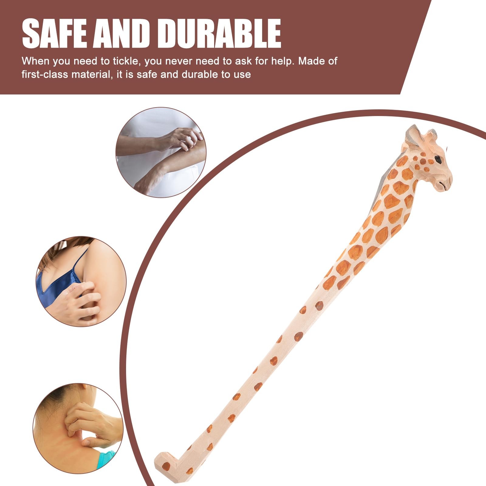 Healifty Back Scratcher Crafts for Elderly Wooden Animals 38×6.5x3cm, Giraffe