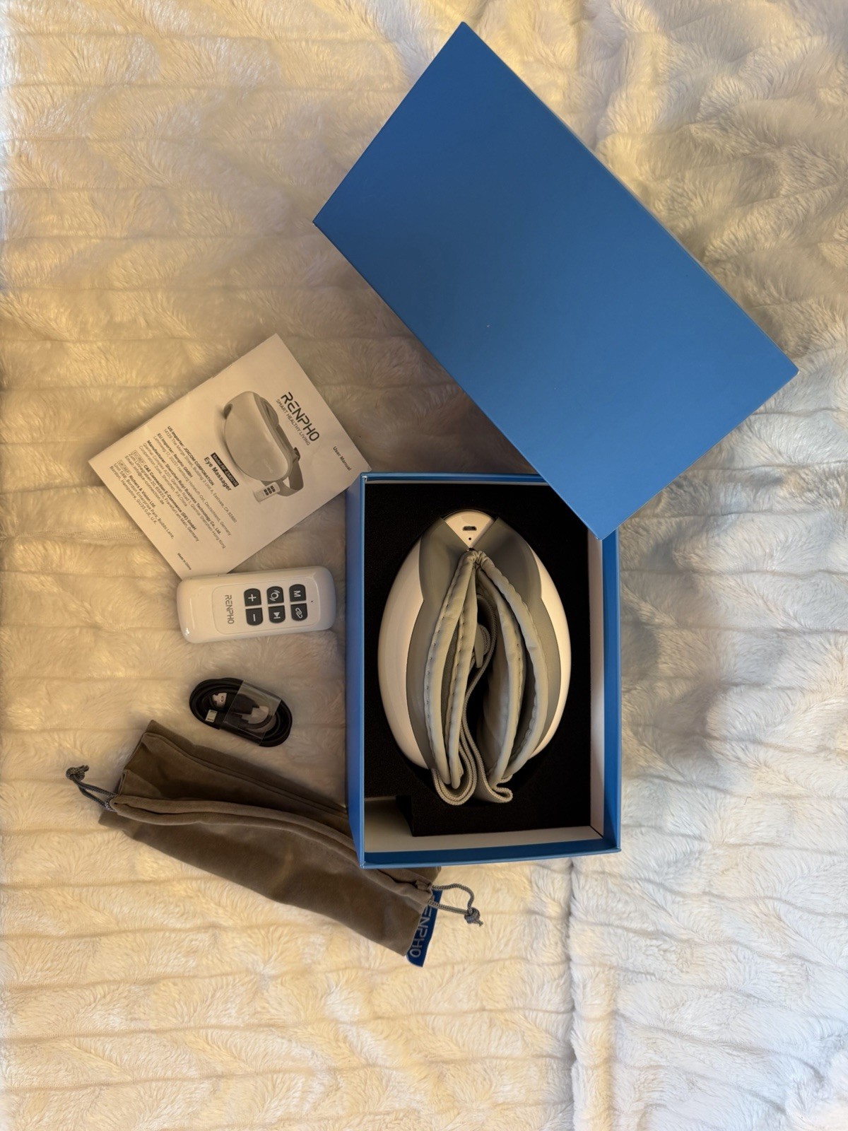 RENPHO RF-EM001 Cordless Heated Handheld Electric Eye Massager White/Gray