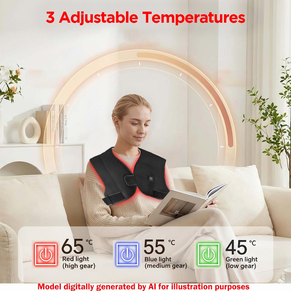 Near Infrared Red Light Therapy Shawl Device for Shoulder & Back Pain Relief US