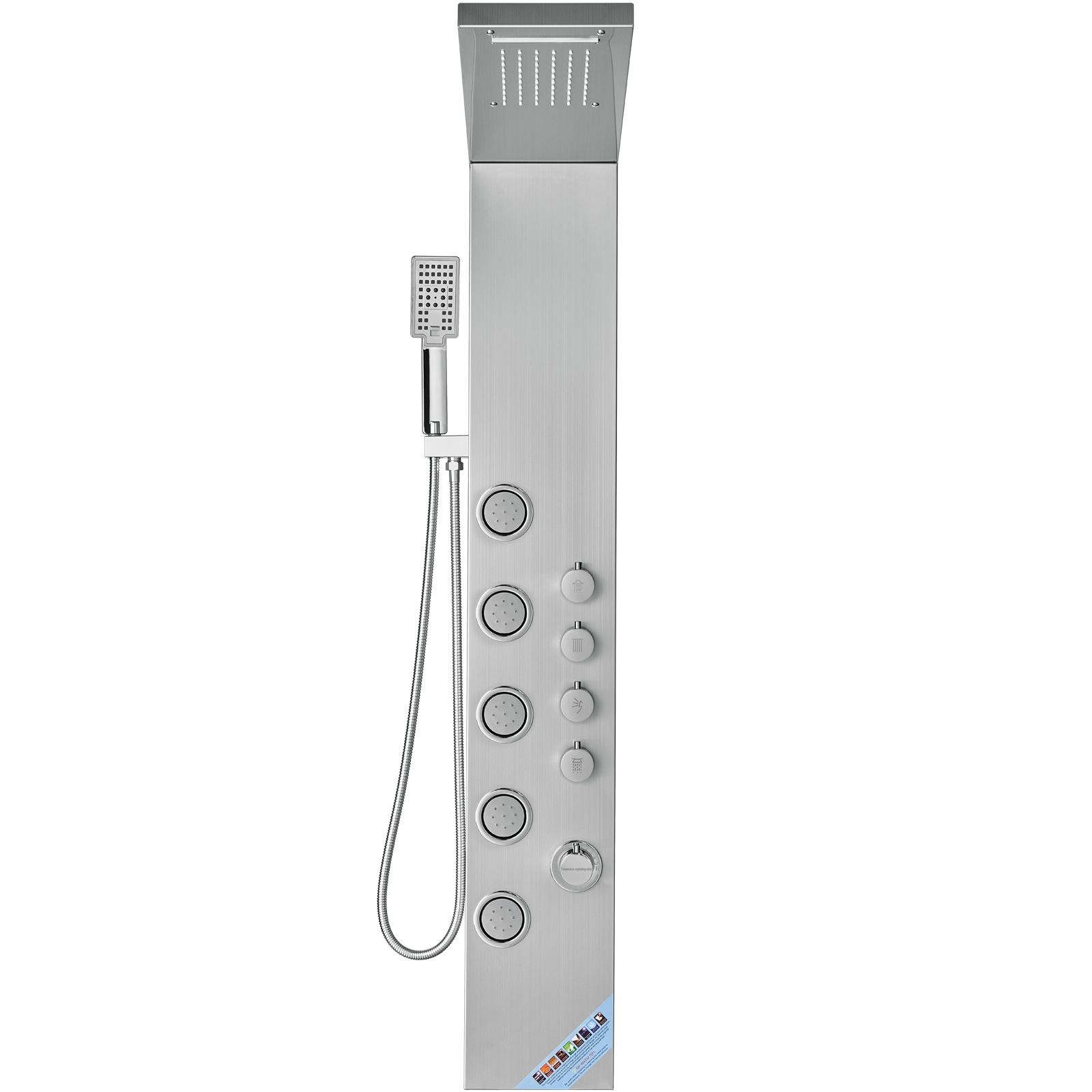 Stainless 4-in-1 Shower Rainfall Waterfall Massage Handheld 59in