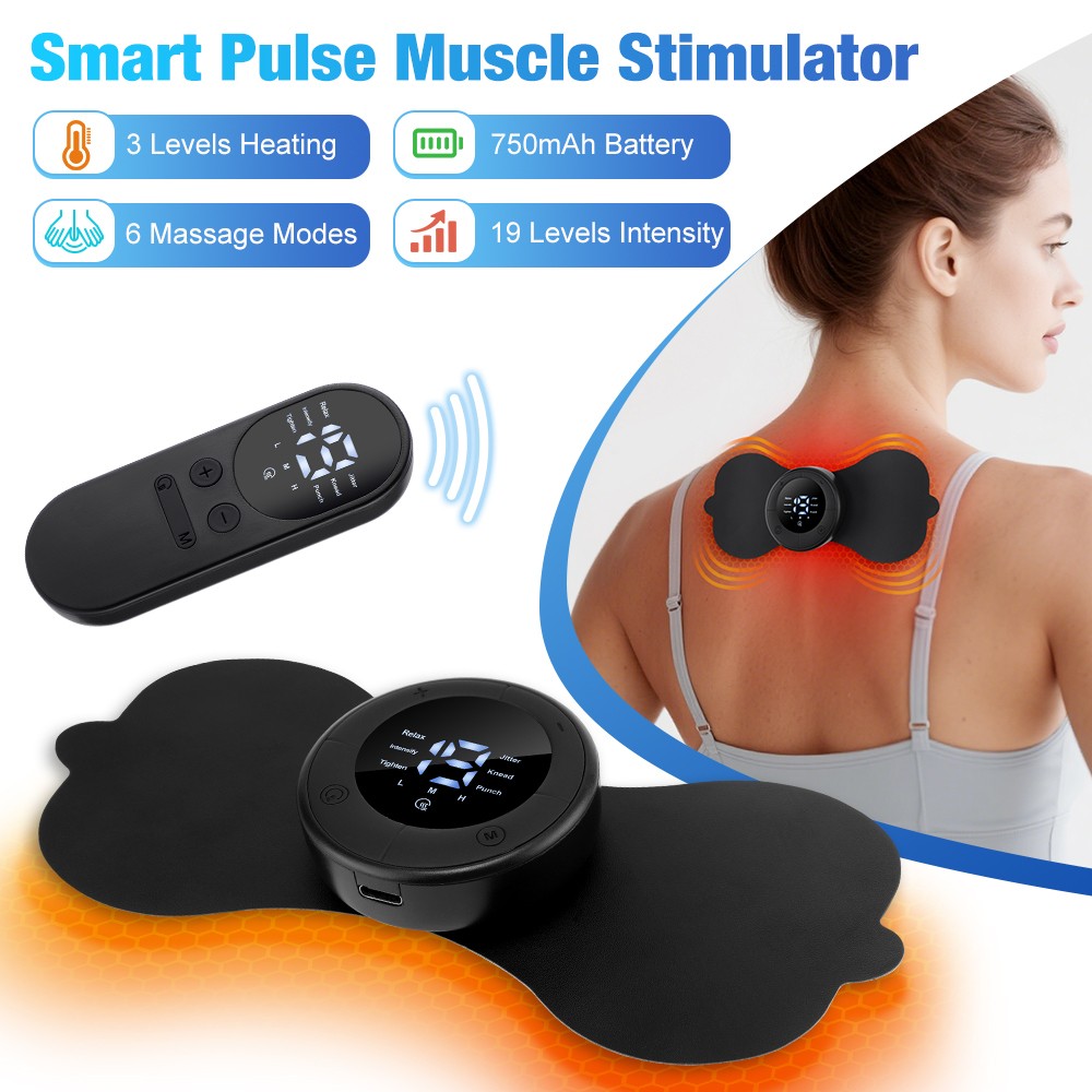 EMS Neck Massager Pulse Electric Heating Mini Portable Muscle Stimulator Patch
