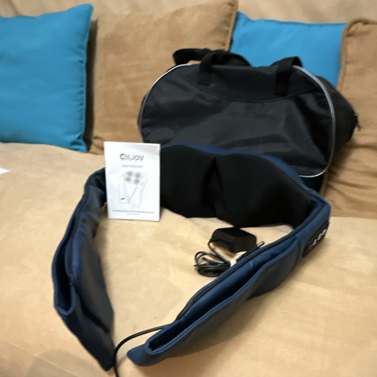 New AllJoy Heated Shiatsu Kneading Neck & Shoulder Massager Corded Blue CAM02101